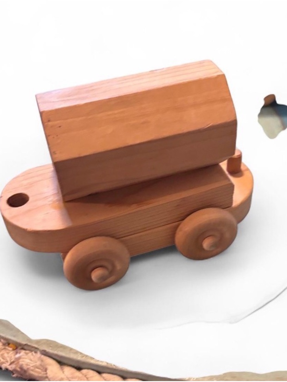 Handmade wooden train set with 4 pieces. #wooden #handmade - Picture 3 of 7